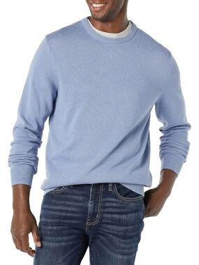 Cozy 100% Cotton Long-Sleeve Crewneck Sweater for Men, Big & Tall Sizes